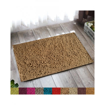 Roneclick Solid Polyester Bathmat (Beige)