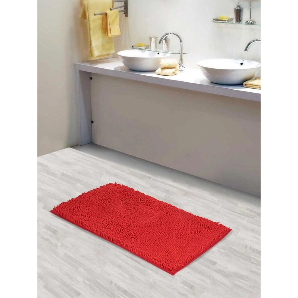 Roneclick Solid Polyester Bathmat (Red)