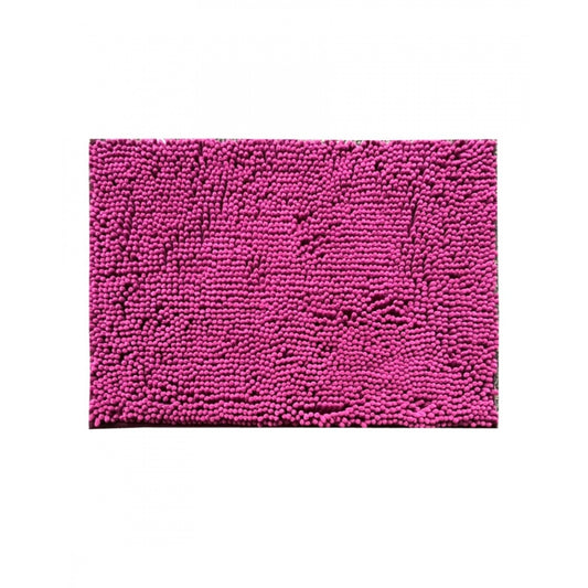 Roneclick Solid Polyester Bathmat (Pink)