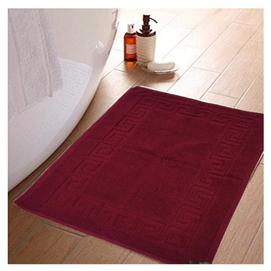 Roneclick Solid Cotton Hotel Bathmats (Maroon)