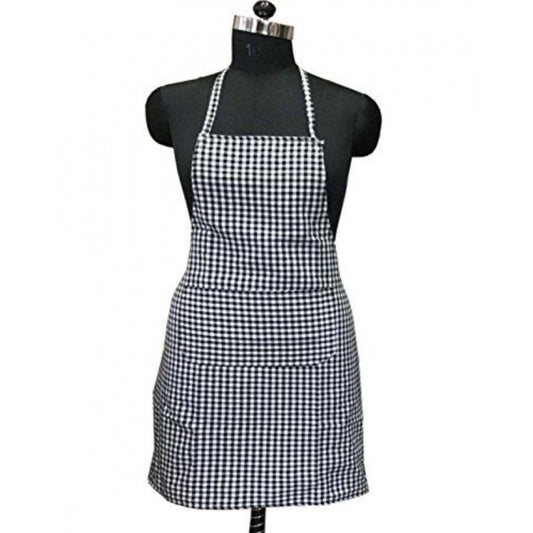 Generic Checkered Cotton Aprons (Black)