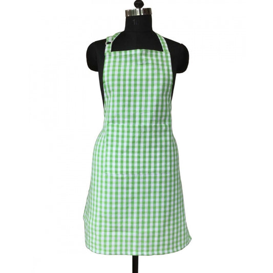 Roneclick Checked Cotton Aprons (Green)