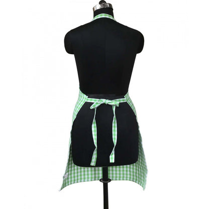 Roneclick Checked Cotton Aprons (Green)