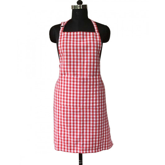 Generic Checkered Cotton Aprons (Pink)