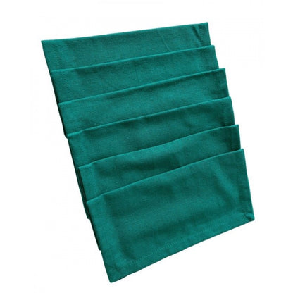 Roneclick Solid Cotton Napkins Sets (Green)