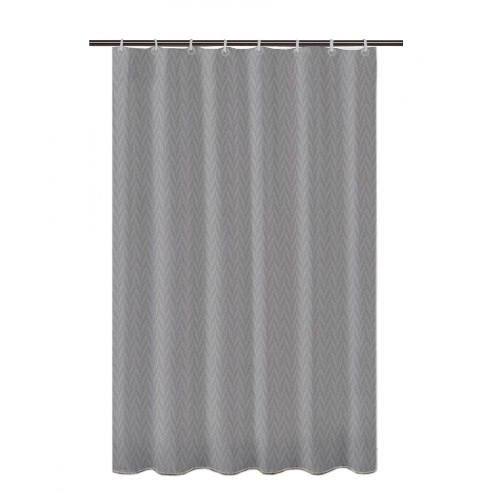 Roneclick Waves Polyester Plain Shower Curtains with Plastic Eyelets (Dark Grey)