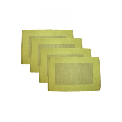 Roneclick Ribbed Cotton Place Mats Sets (Green)