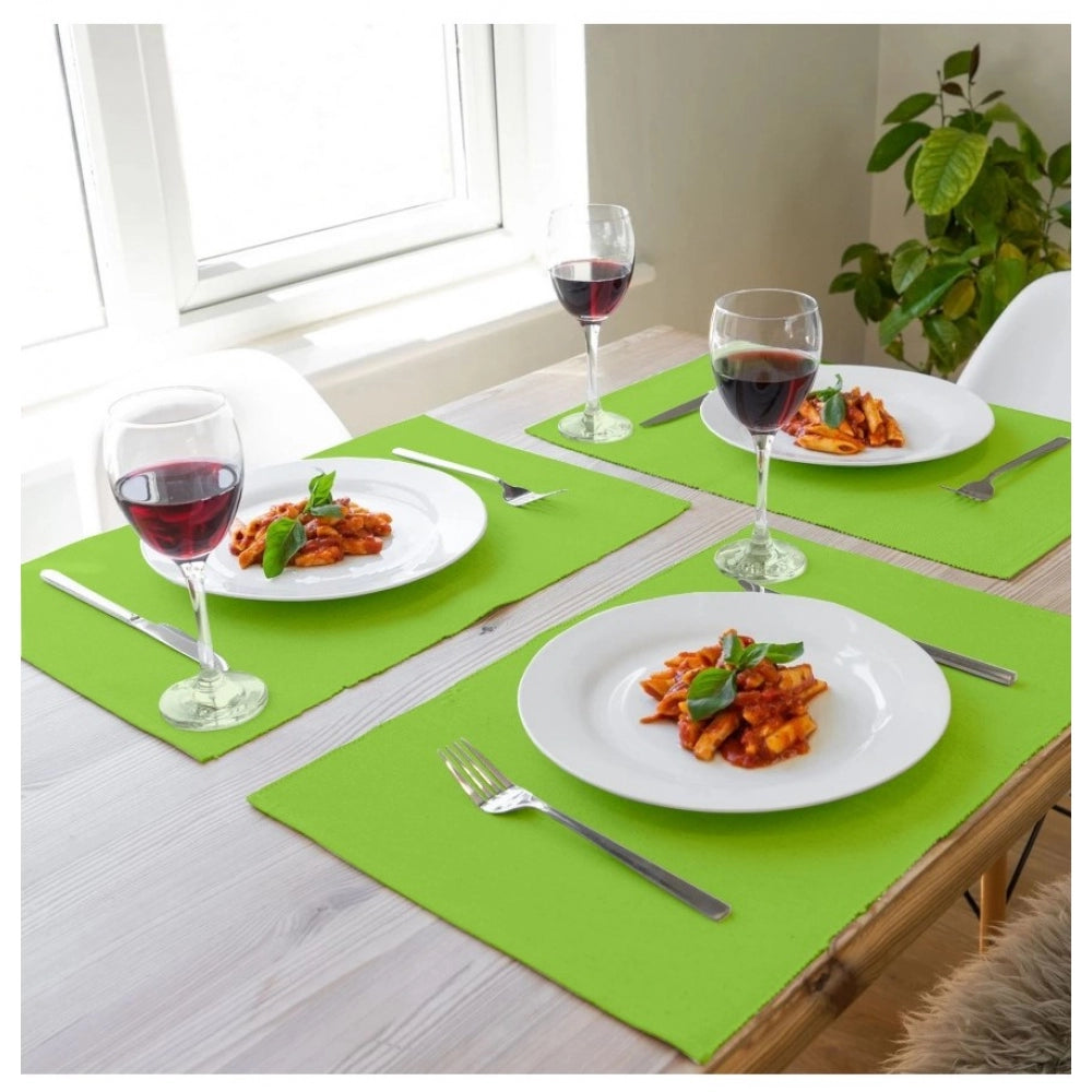 Roneclick Solid Cotton Place Mats Sets (Green)