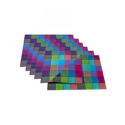 Generic Checkered Cotton Place Mats Sets (Multicolor)