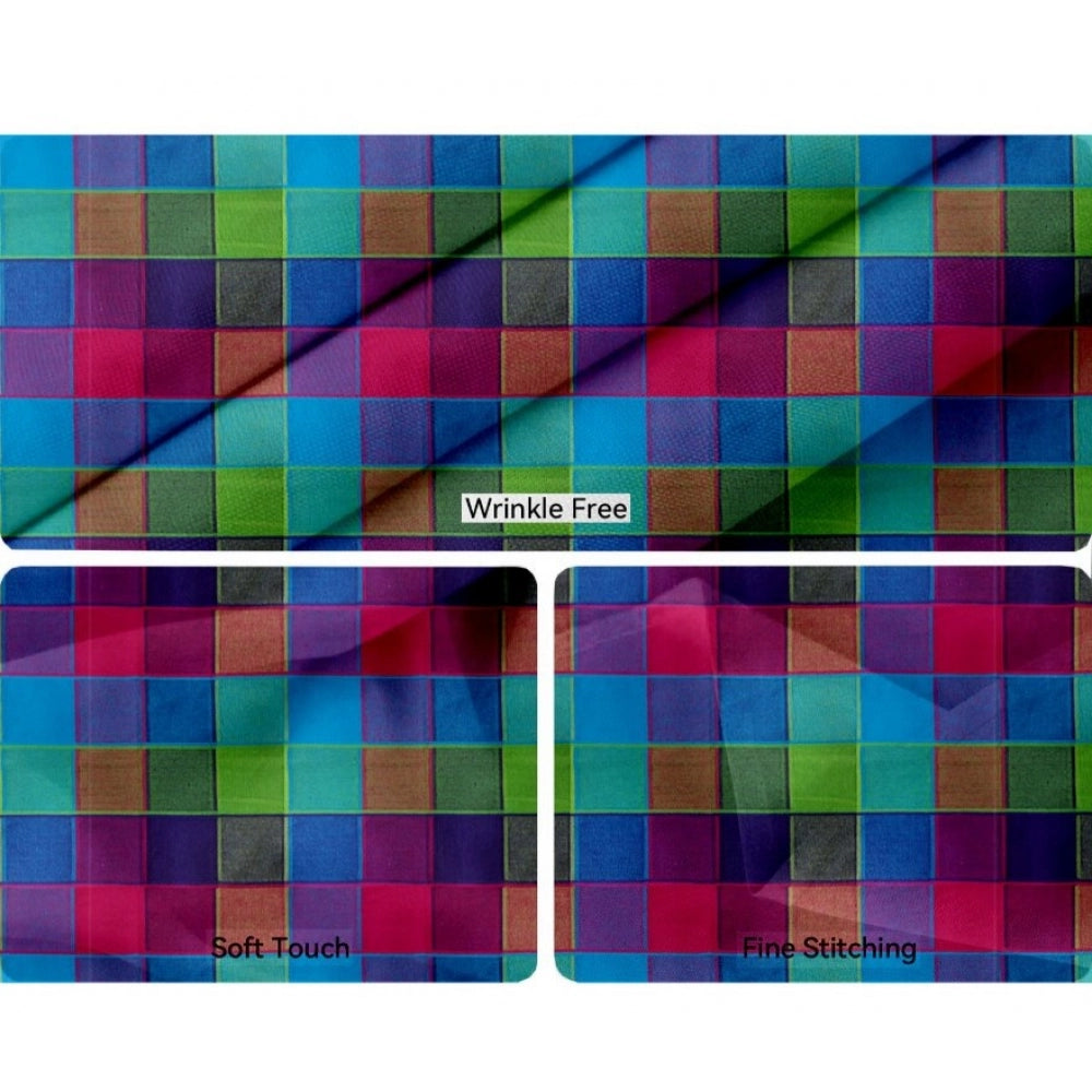 Generic Checkered Cotton Checks Table Cloth (Multicolor)