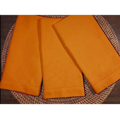 Roneclick Solid Cotton Napkins Sets ( Orange)