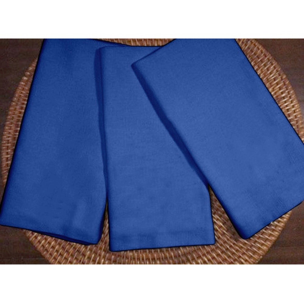 Roneclick Solid Cotton Napkins Sets (Royal Blue)