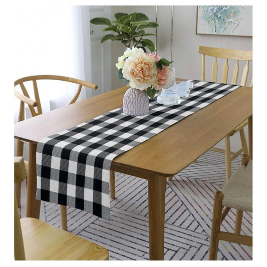 Generic Checkered Cotton Table Runners (Black)