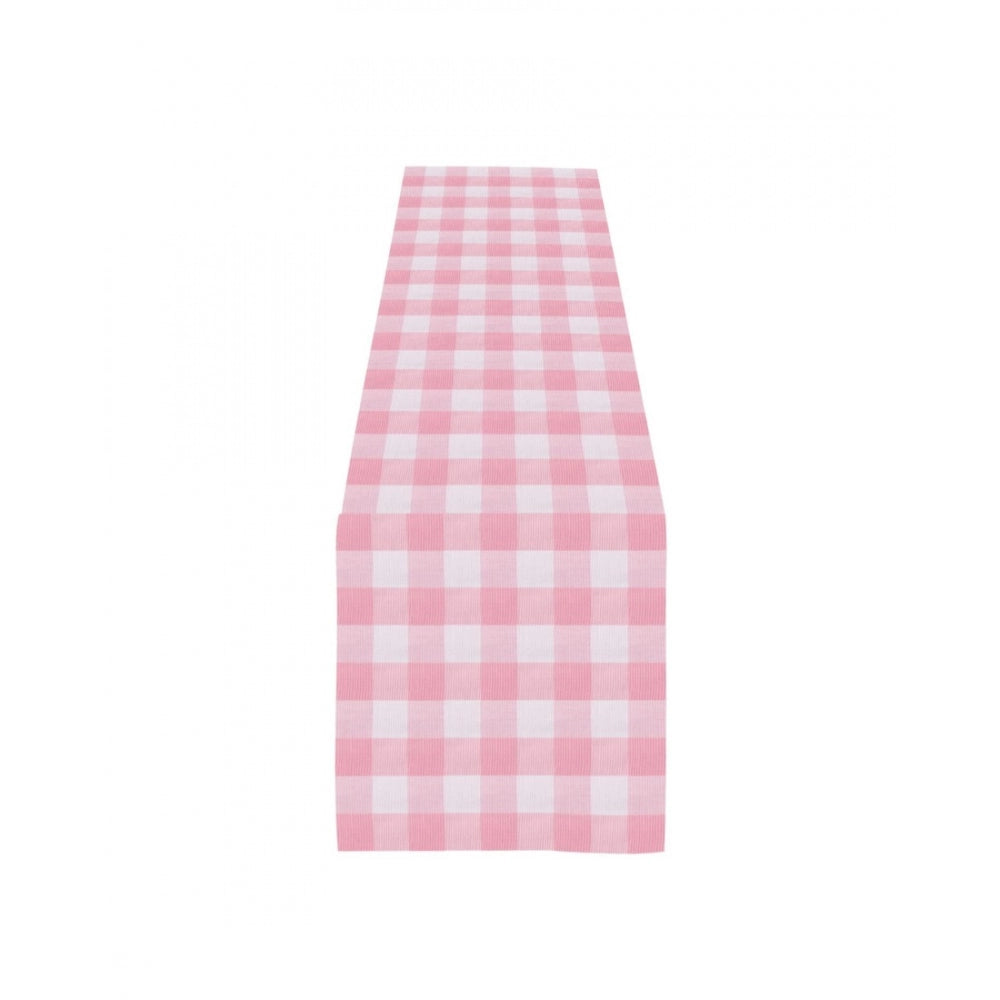 Generic Checkered Cotton Table Runners (Baby Pink)