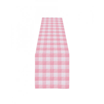 Generic Checkered Cotton Table Runners (Baby Pink)