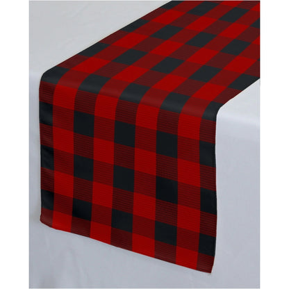 Generic Checkered Cotton Table Runners (Red &amp; Black)