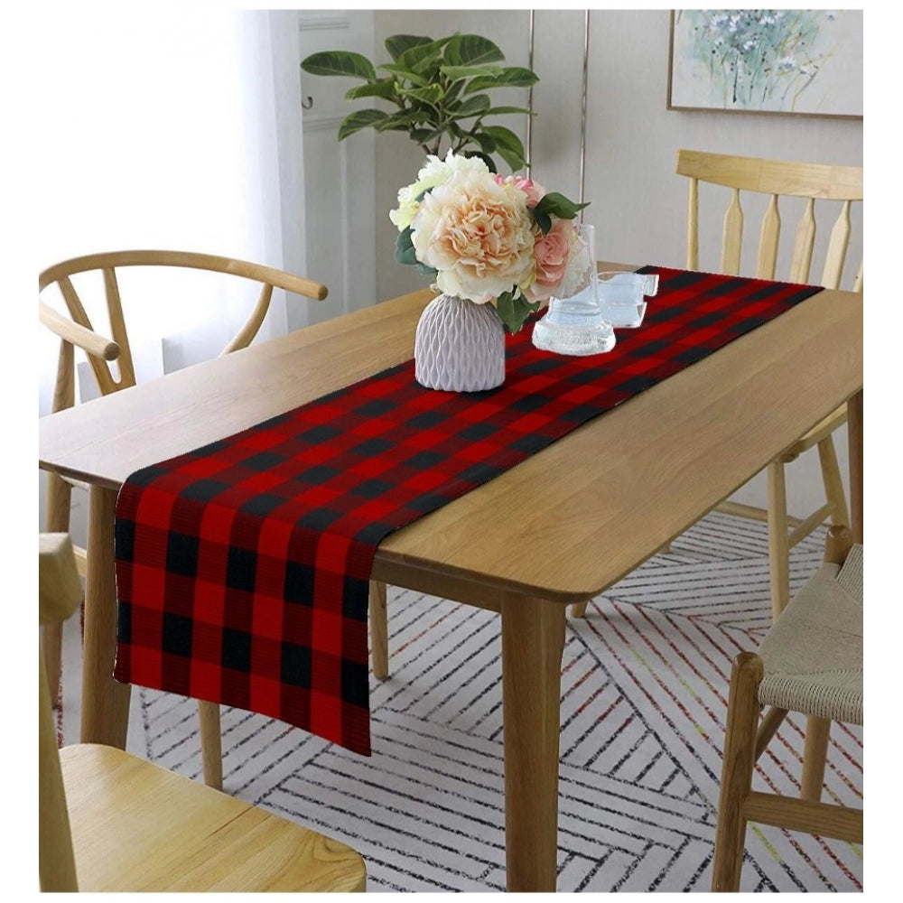 Generic Checkered Cotton Table Runners (Red &amp; Black)