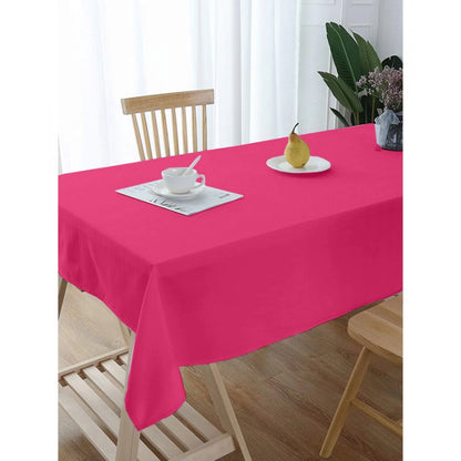 Roneclick Solid Cotton Plain Table Cloth (Pink)