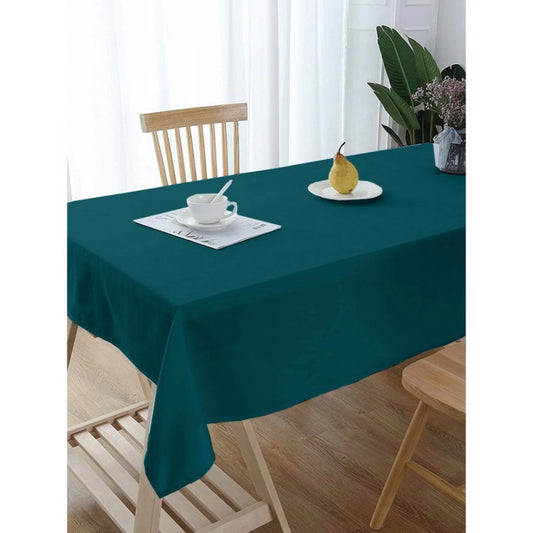 Roneclick Solid Cotton Plain Table Cloth (Royal Green)