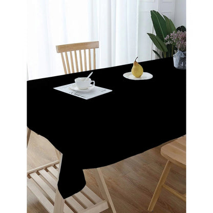 Roneclick Solid Cotton Plain Table Cloth (Black)