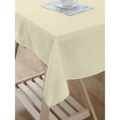 Roneclick Solid Cotton Plain Table Cloth (Beige)