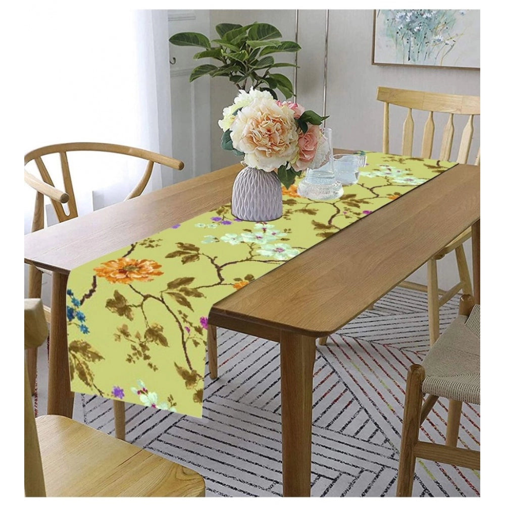 Roneclick Printed Polyester Table Runners (Mustard)