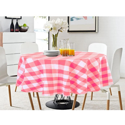 Generic Checkered Cotton Checks Table Cloth (Pink)