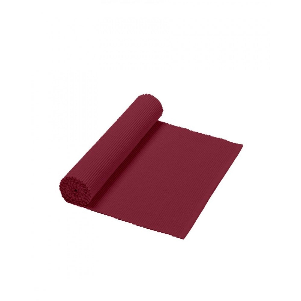 Roneclick Ribbed Cotton Table Runners (Maroon)