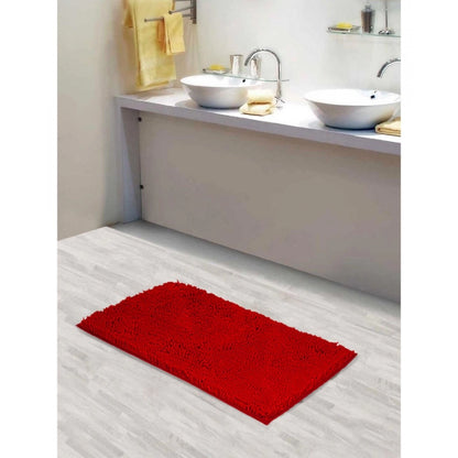 Roneclick Solid Polyester Bathmat (Red)