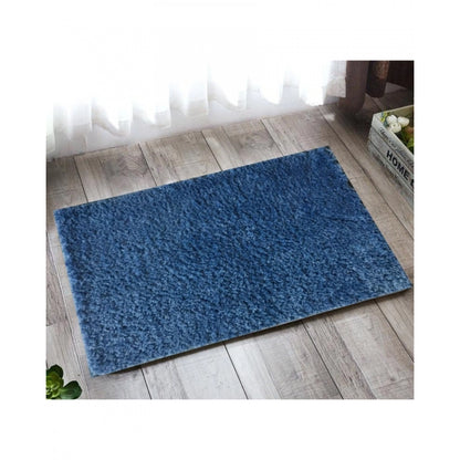 Roneclick Solid Polyester Bathmat (Blue)