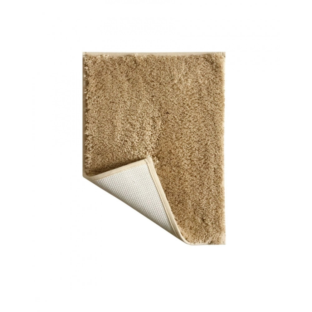 Roneclick Solid Polyester Bathmat (Beige)