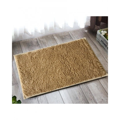 Roneclick Solid Polyester Bathmat (Beige)