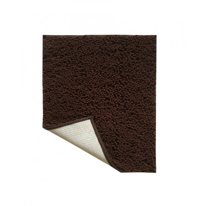 Roneclick Solid Polyester Bathmat (Brown)