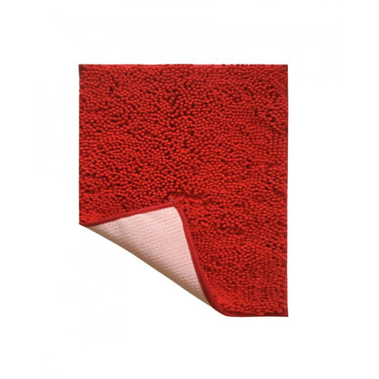 Roneclick Solid Polyester Bathmat (Red)