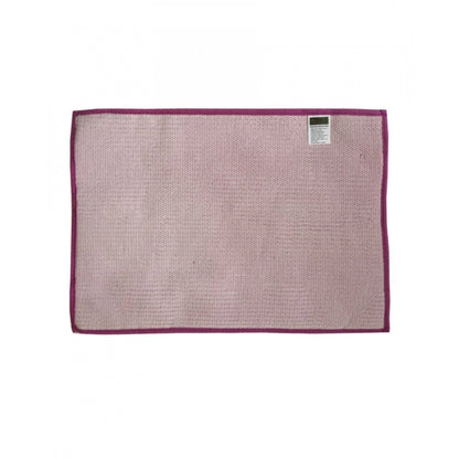 Roneclick Solid Polyester Bathmat (Pink)