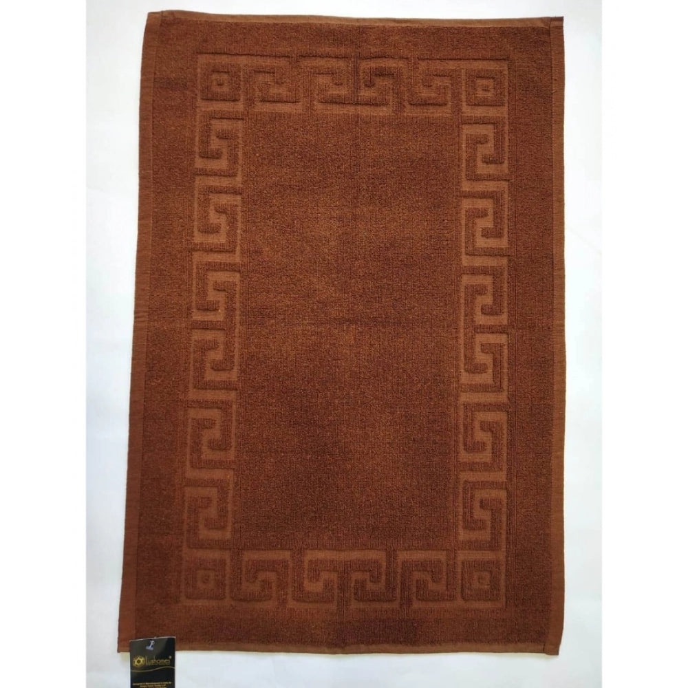 Roneclick Solid Cotton Hotel Bathmats (Brown)