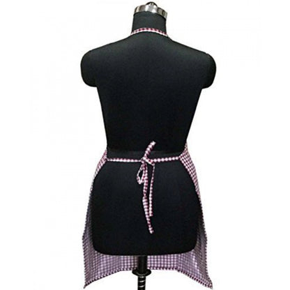 Generic Checkered Cotton Aprons (Maroon)