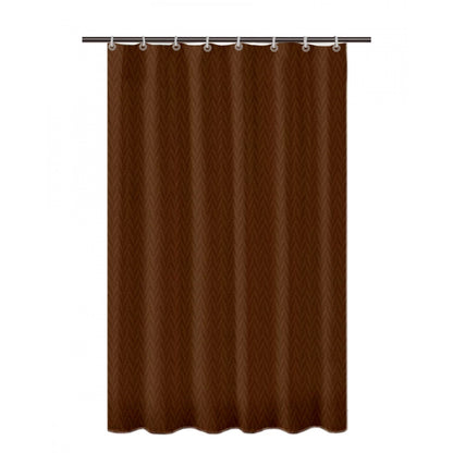 Roneclick Waves Polyester Plain Shower Curtains with Plastic Eyelets (Dark Brown)