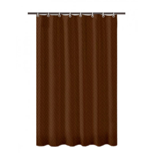 Roneclick Waves Polyester Plain Shower Curtains with Plastic Eyelets (Dark Brown)