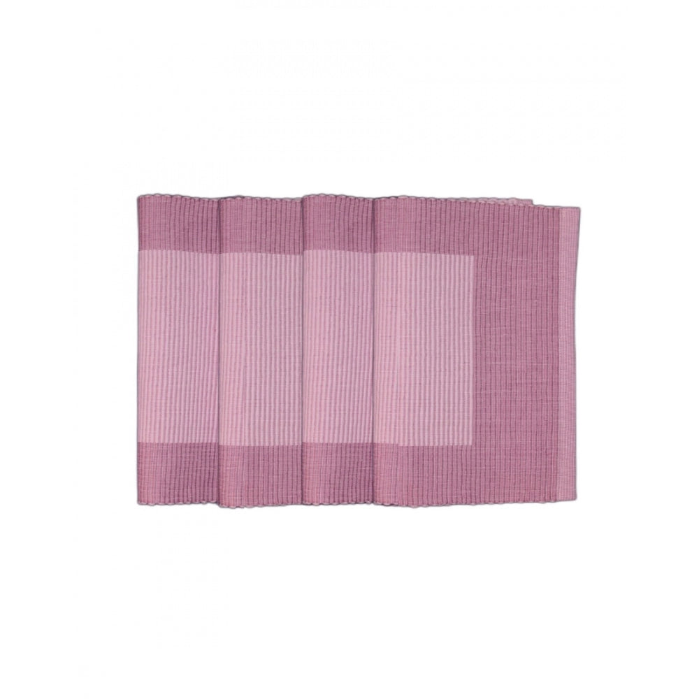 Roneclick Ribbed Cotton Place Mats Sets (Purple)