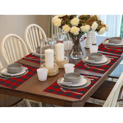 Generic Checkered Cotton Place Mats Sets (Red &amp; Black)