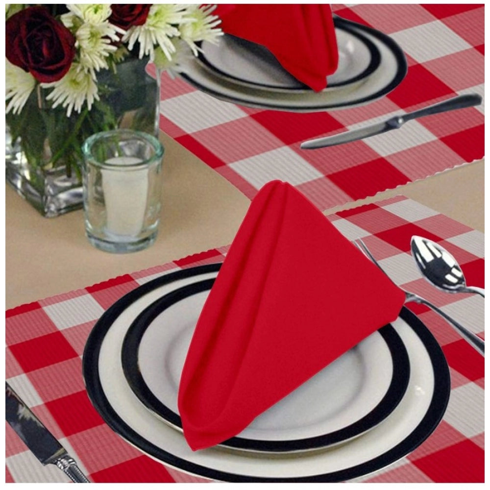 Generic Checkered Cotton Place Mats Sets (Red)