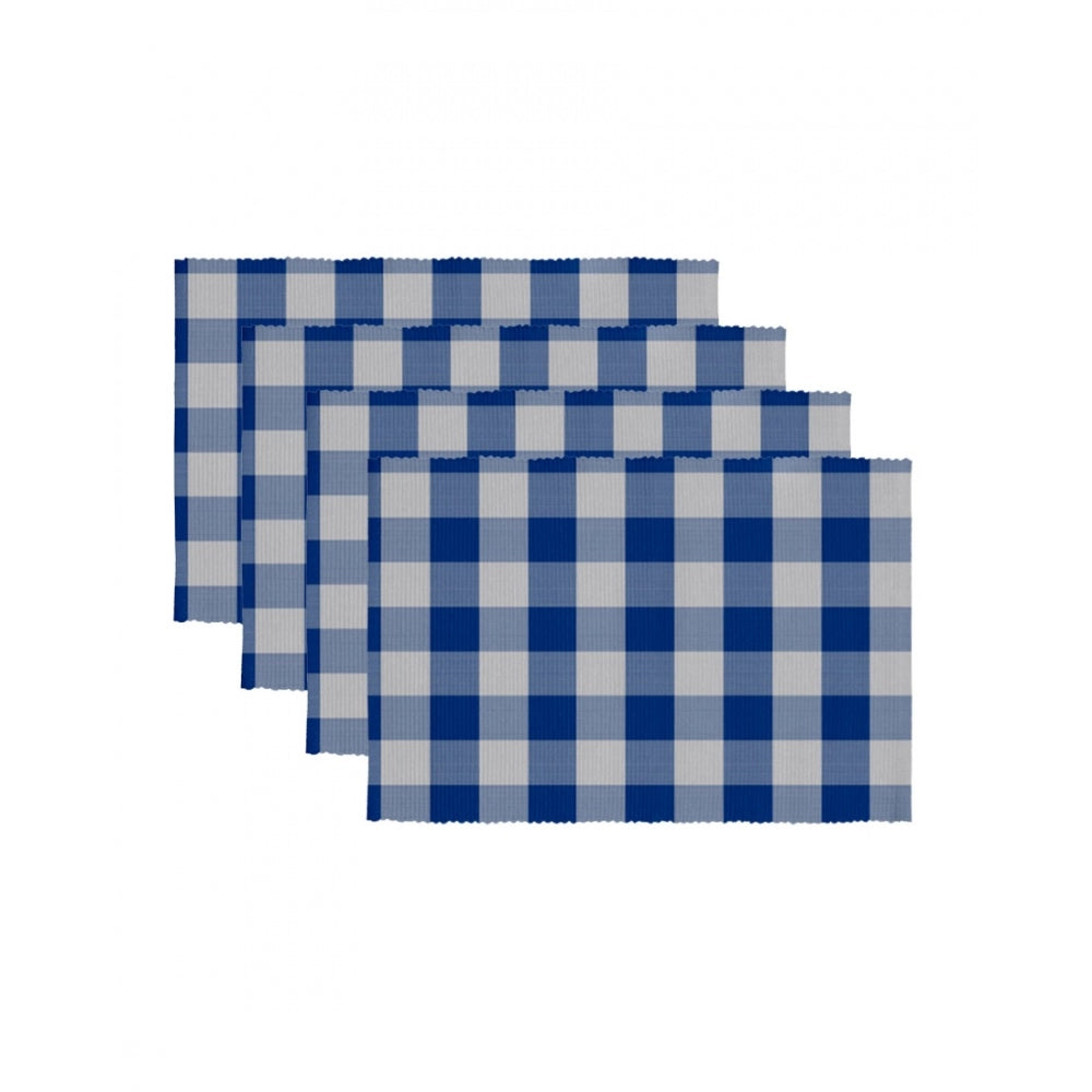 Generic Checkered Cotton Place Mats Sets (Royal Blue)