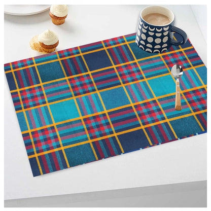 Generic Checkered Cotton Place Mats Sets (Multicolor)