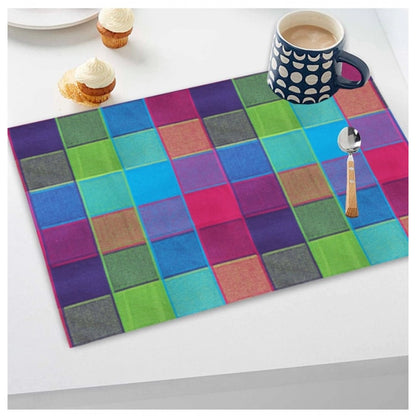 Generic Checkered Cotton Place Mats Sets (Multicolor)