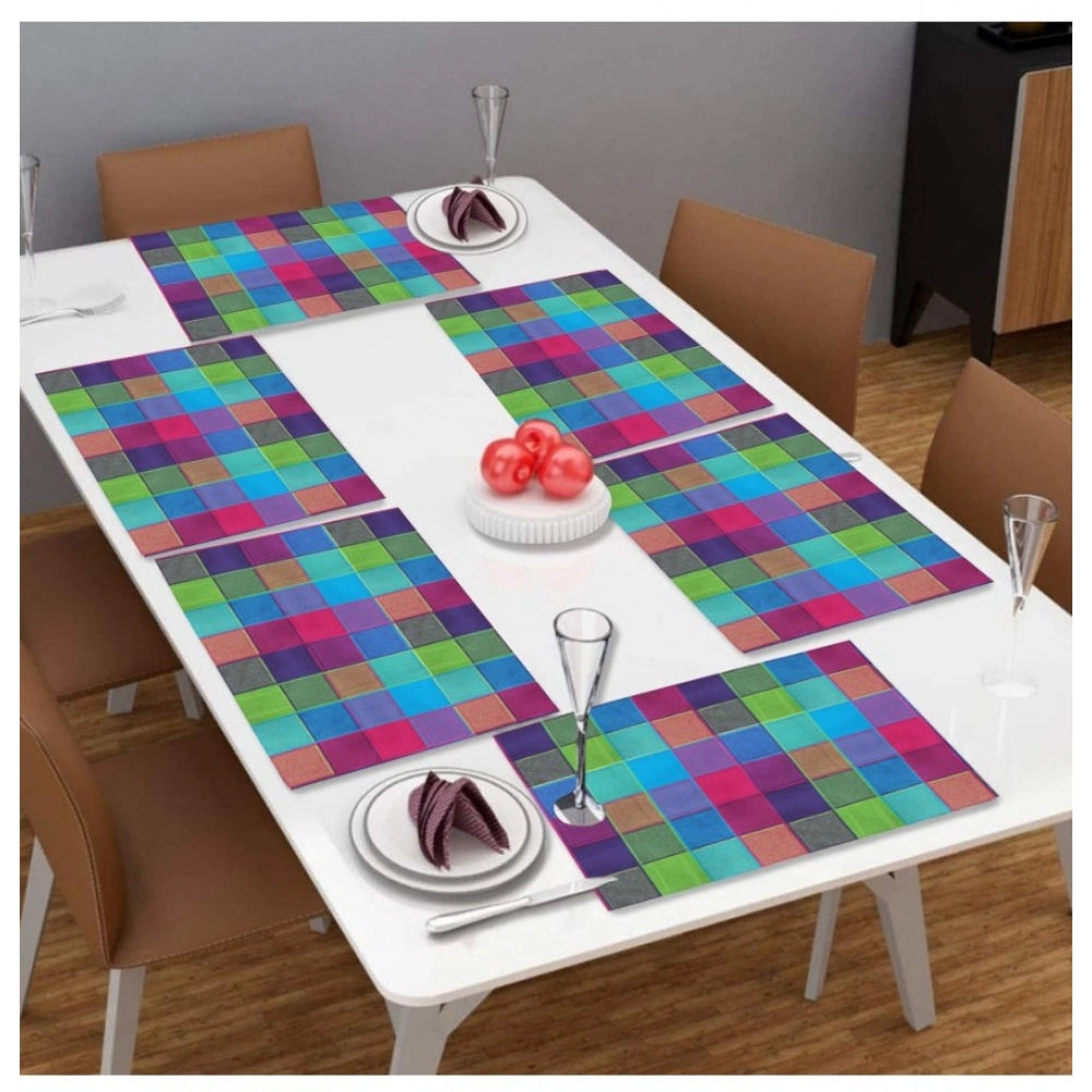 Generic Checkered Cotton Place Mats Sets (Multicolor)