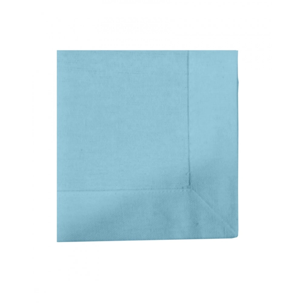 Roneclick Solid Cotton Napkins Sets (Light Blue)