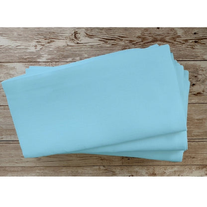 Roneclick Solid Cotton Napkins Sets (Light Blue)