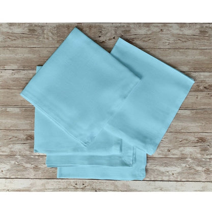 Roneclick Solid Cotton Napkins Sets (Light Blue)