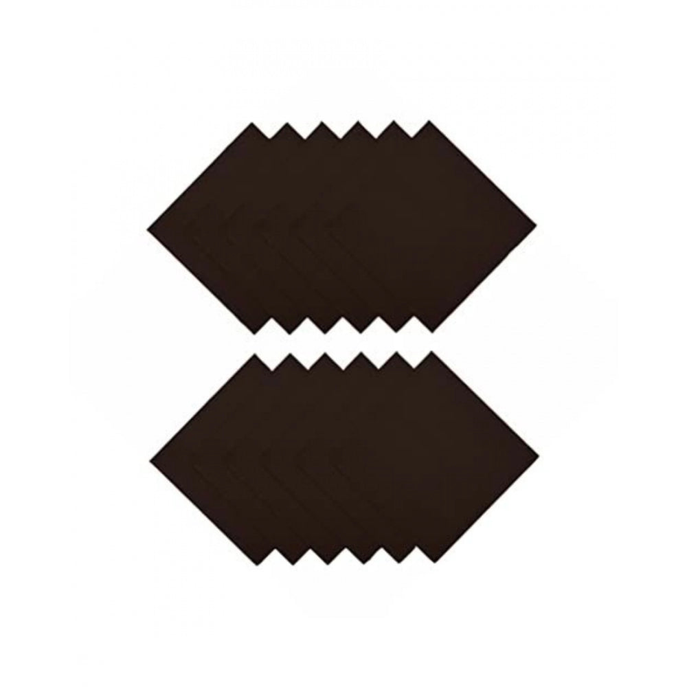 Roneclick Solid Cotton Napkins Sets (Brown)